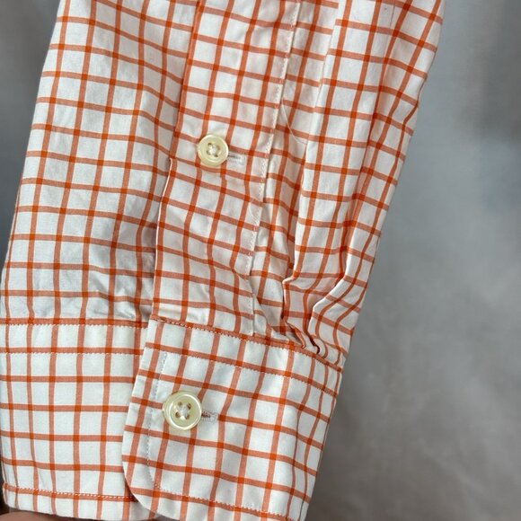 Ralph Lauren Men's Orange Check Long Sleeve Shirt Slim Fit Size X-Large Workwear - Picture 4 of 12